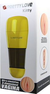 Pretty Love Kitty Vagina Automatic Male Masturbator Gold Masturbators and Strokers